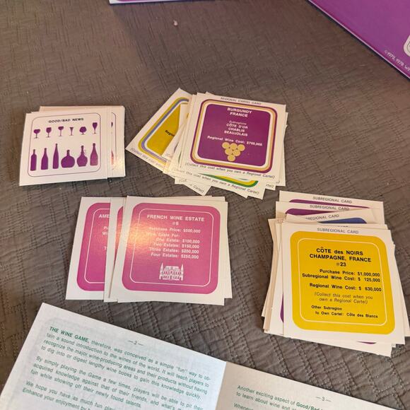 The Wine Game 1972 1978 Vintage Board Game Wine Diversions COMPLETE - Picture 9 of 10